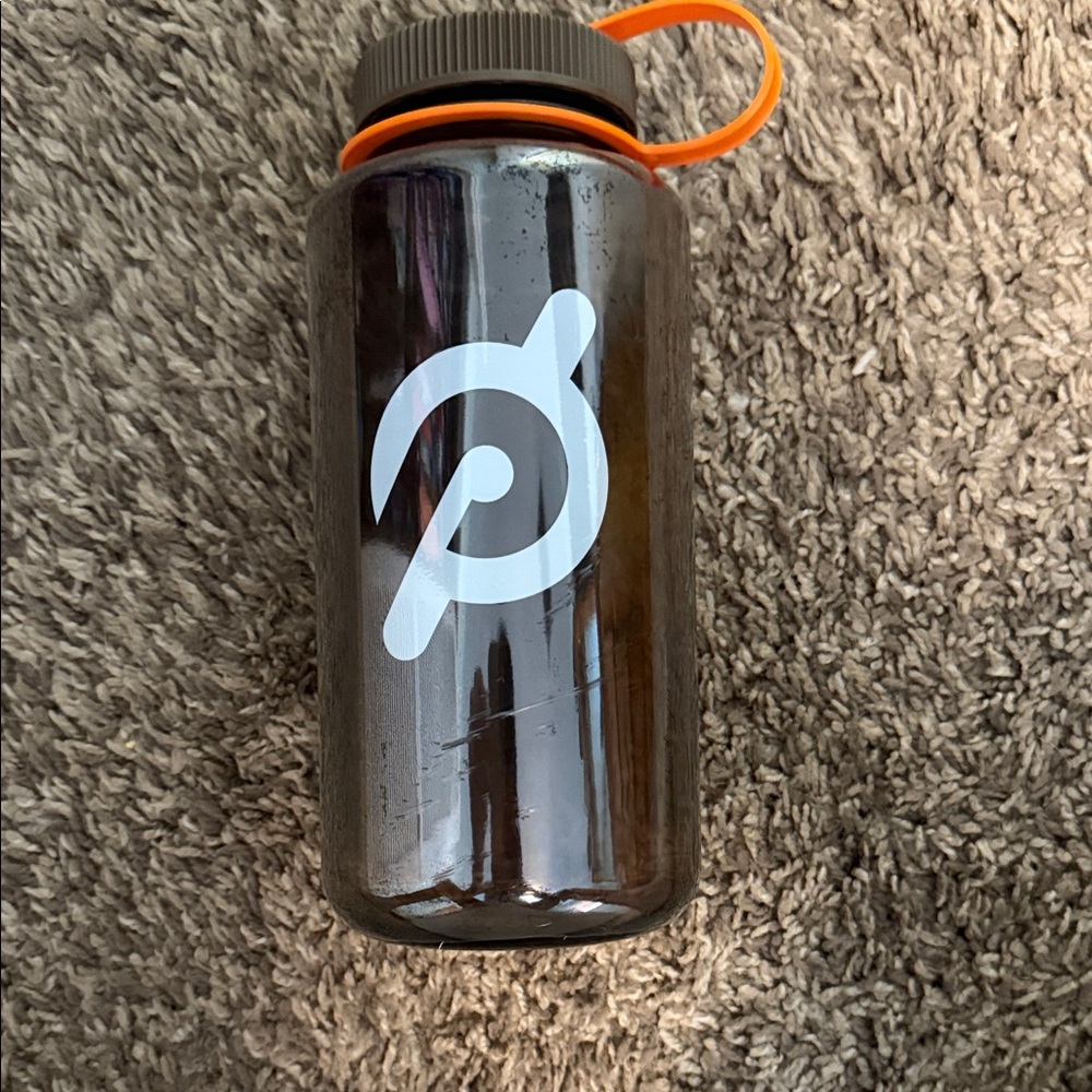 Peloton Black Water Bottle with Orange Loop